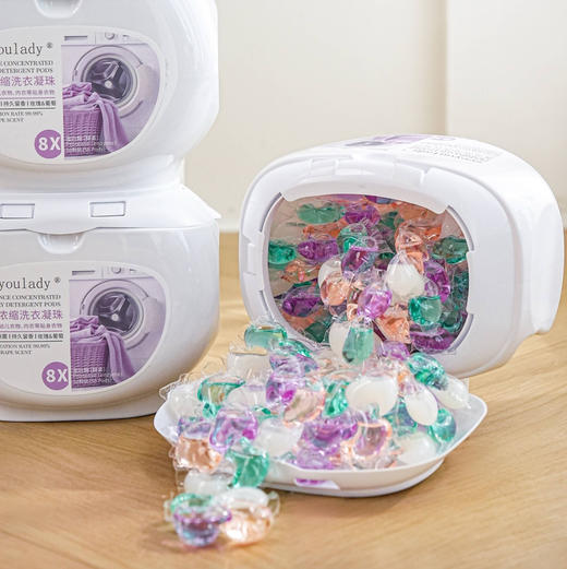 Seeyoulady深层清洁浓缩酵素四合一柔顺洗衣凝珠8X洁净除菌（2罐一组共100颗） 商品图8