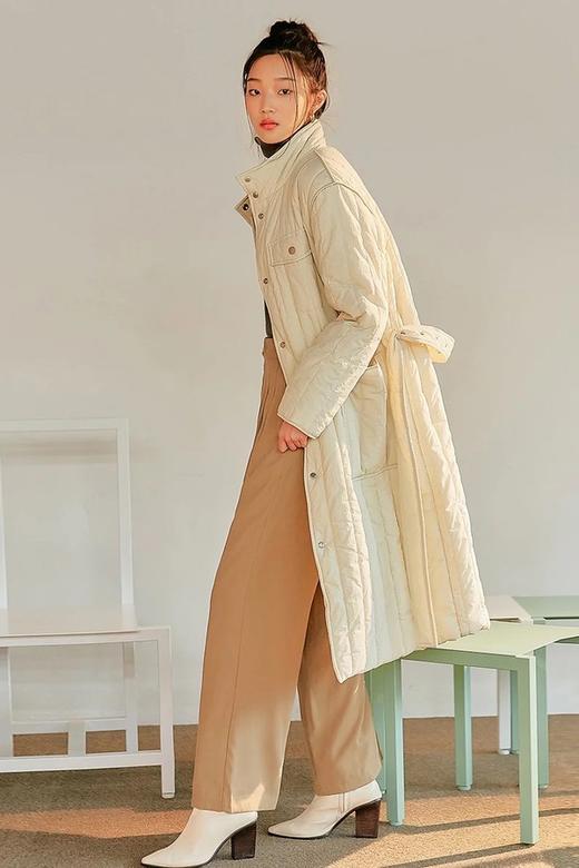 韩都衣舍/Handu Group 温柔风立领长款棉服 14737【不含腰带】 商品图1