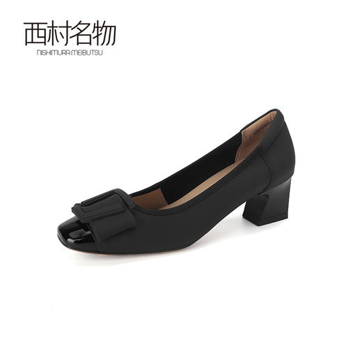西村名物2024春季新品法式气质粗跟通勤鞋高跟鞋时尚单鞋T24AE11111 商品图2