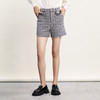 谜底毛呢格纹短裤女2024春季新款复古文艺直筒修身短裤241MK0145 商品缩略图0