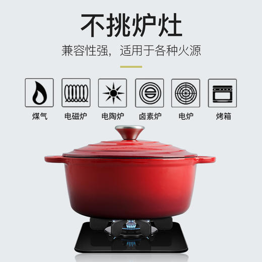 【传承百年工艺】SIRONI斯罗尼意大利铸铁珐琅锅22cm 微压锁水 一锅多用 焖/煮/炖/熬焗/炸 2.8L大容量 不挑炉具 商品图4