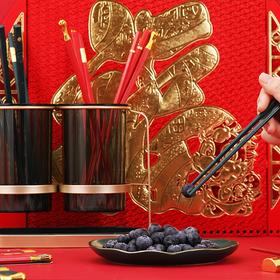 【买10双立减10元】过年筷子 家用高颜值轻奢风新款防滑合金筷