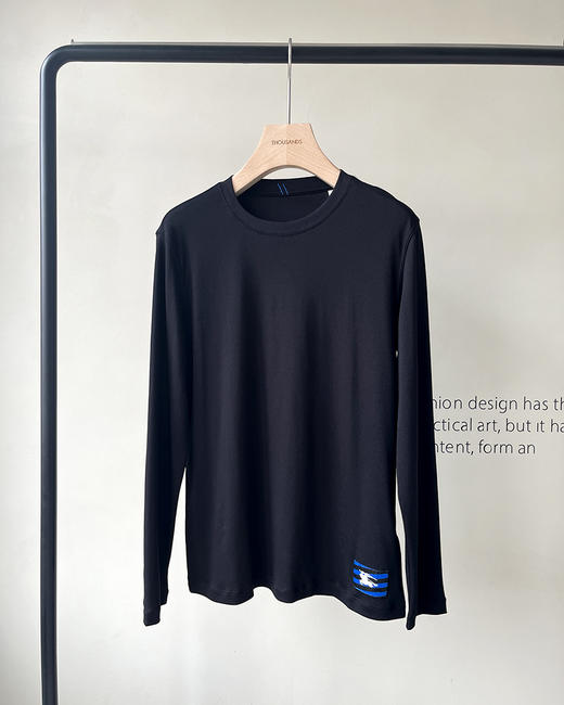 THS 1.20-限时 B家 马术骑士徽标贴花 圆领长袖T恤 2色 QH396 商品图3