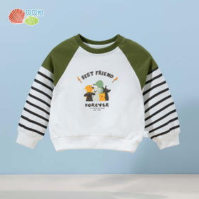 2024春季新款男童卡通印花卫衣纯棉撞色百搭宝宝上衣婴幼上装ZB1DS013