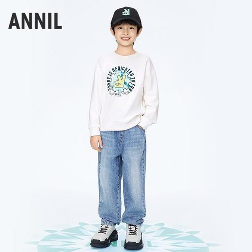 男童简约百搭圆领长袖卫衣新款安奈儿童装实体店同款AB411514 商品图2