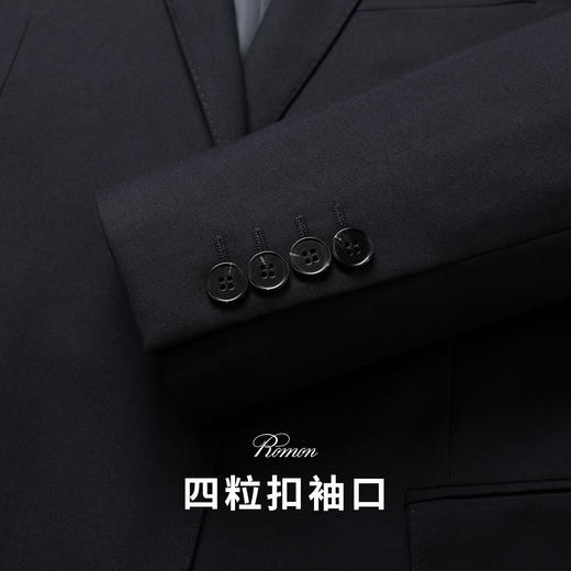 【西装+西裤】罗蒙男士西装套装两件套商务正装戗驳领一粒扣婚庆西装套装 商品图5