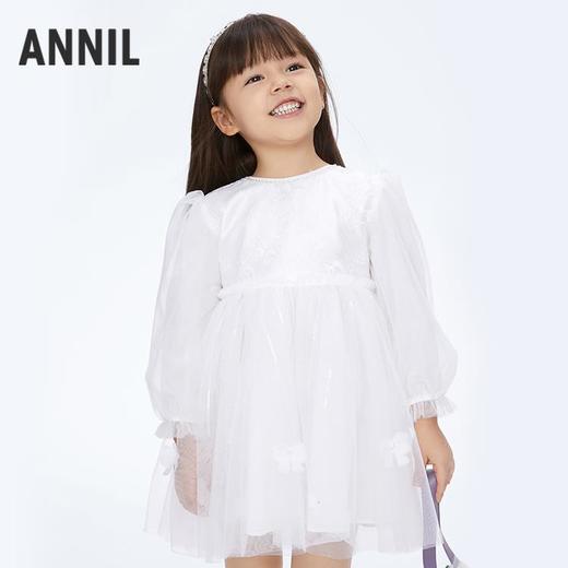 女童大蝴蝶甜美网纱长袖礼裙裙子新款安奈儿童装实体店同款XG413619 商品图1