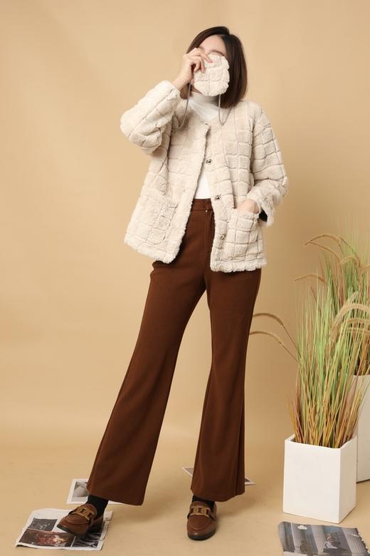 LNNNS 浅咖毛绒格状外套 15086 商品图2