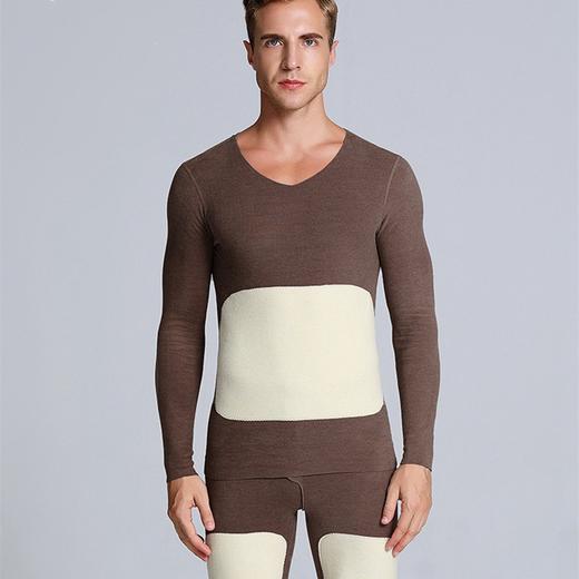 男士保暖套装玻尿酸加绒德绒无痕蚕丝圆领长袖保暖内衣套装 商品图1