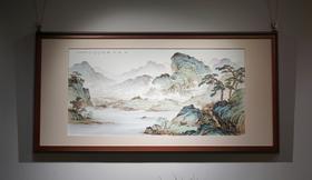 粉彩溪居清旷瓷板