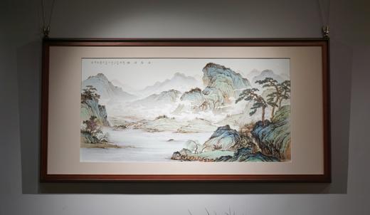 粉彩溪居清旷瓷板 商品图0