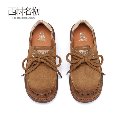西村名物2024春季新品真皮柔软舒适复古做旧擦色休闲鞋女X24AM11541 商品图2