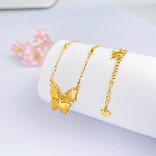 【限时克减150元】足金999 #九紫离火 (足金999字印)5G黄金调节间珠蝴蝶套链(5GTL00750)（预售产品下单后不退款不退货不换货不补差价） 商品图1