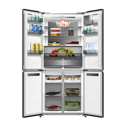 美菱家用507L十字对开门四门冰箱大容量超薄零嵌入式底部散热风冷无霜独立双系统防串味BCD-507WP9BTZ 丝蕴灰【零零嵌 独立双系统零串味】 商品图4