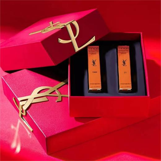 YSL圣罗兰红色浮雕口红礼盒（#N21不羁复古红、#1966暖红棕） 商品图4