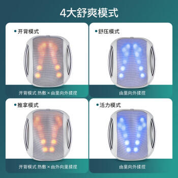 飞利浦（PHILIPS）腰部按摩器 腰背按摩仪多功能腰椎揉捏热敷腰肌劳损按摩靠垫靠枕 5101B灰 生日礼物母亲节礼物 商品图5