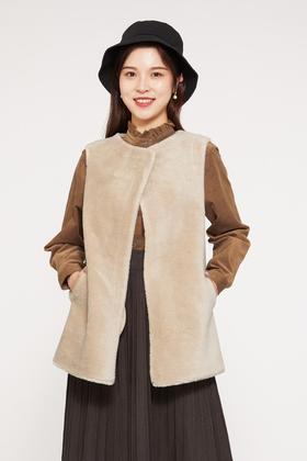 ANSUABEL 羊羔毛颗粒马甲外套 10145