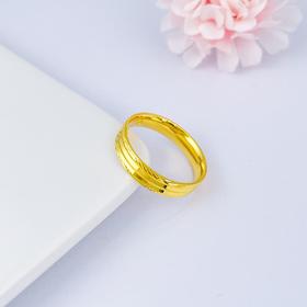 【限时克减150元】足金999.9 实心固口车花简约圈戒（面宽约4.2-4.6mm）(AF010JZ00091-2)（预售产品下单后不退款不退货不换货不补差价