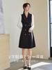 【专属特价】熙世界假两件双排扣西装裙女通勤面试OL赫本风连衣裙2025春新款 商品缩略图2