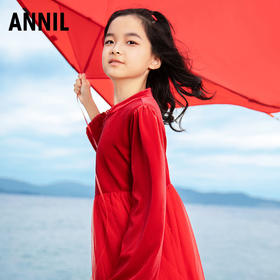 【实体店同款】女童国风丝绒长袖连衣裙裙子新款安奈儿童装AG413666
