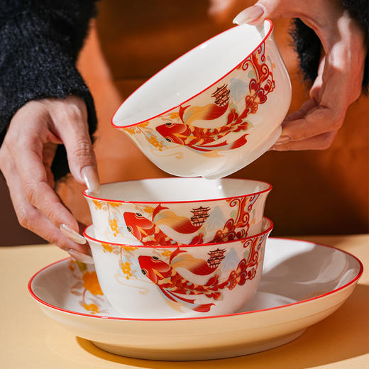 好运将至陶瓷餐具礼盒装碗勺礼品活动商务乔迁家用伴手礼碗筷套装 商品图2