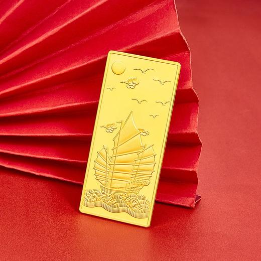 【限时克减150元】【100克】足金999.9 #投资理财 一帆风顺100g金条（配亚克力盒）(YDJT00043-03)（预售产品下单后不退款不退货不换货不补差价） 商品图3