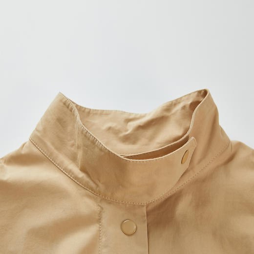 谜底设计感风衣女2024春季新款时尚立领A型前短后长外套241ME0124 商品图3