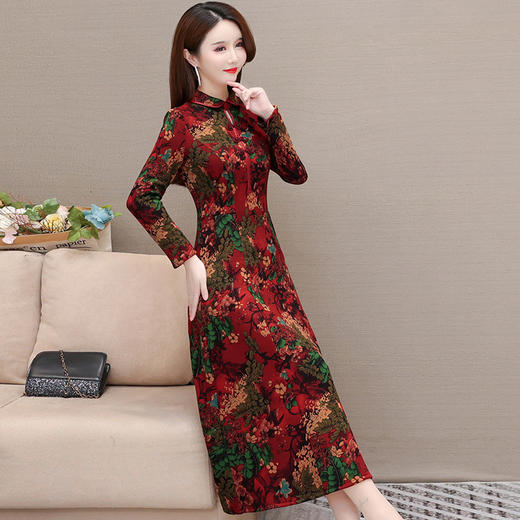 翻领长袖国风内搭打底裙QYM-XYKL-K355-L 商品图1