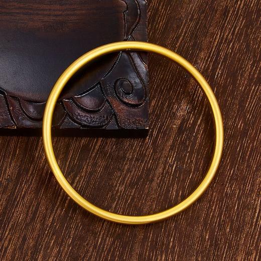 【限时克减150元】足金999.9  【磨砂半空心】古法传承(面宽约2.8-3.0mm)古法素圈古法光圈固口古法手镯(GFSZW00014-07)（预售产品下单后不退款不退货不换货不补差价） 商品图1