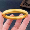 足金999.9 【油亮版本】古法半空心固口内平外弧手镯泥鳅背宽面光圈手镯扁素圈手镯（宽约9.8-10.2，厚约6.4(AIGFSZ00275)（预售产品下单后不退款不退货不换货不补差价） 商品缩略图2
