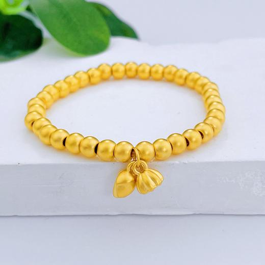 【限时克减150元】足金 #两世欢  3D硬金莲蓬莲蕊两世欢手串圆珠(约5.1mm、周长约17-18cm)手串(V3DSC00131-2)补差价）预售产品下单后不退款不退货不换货不补差价 商品图0