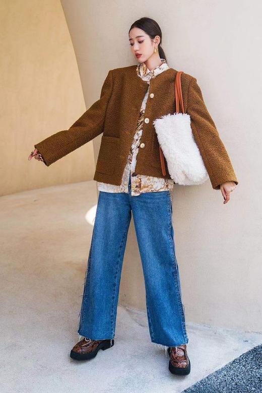 Le Malene 简约无领仿羊驼呢外套 11366 商品图4