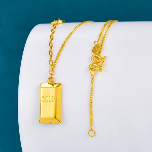 【限时克减128元】足金999 #小红书 5G黄金空心暴富小金条小金砖AB链17-18寸调节套链(AG5GTL00222)（预售产品下单后不退款不退货不换货不补差价 商品图0