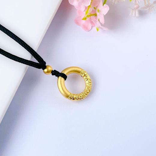 【限时7.5折】【定价黄金】足金 #热卖 #悟空 3D硬金祥云悟空金箍棒平安扣吊坠挂绳成品项链(AJ3DDZ00048)（预售产品下单后不退款不退货不换货不补差（预售产品下单后不退款不退货不换货不补差 商品图1