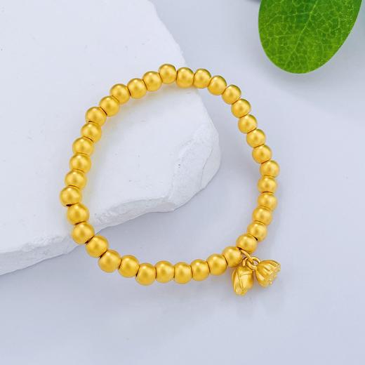 【限时克减150元】足金 #两世欢  3D硬金莲蓬莲蕊两世欢手串圆珠(约5.1mm、周长约17-18cm)手串(V3DSC00131-2)补差价）预售产品下单后不退款不退货不换货不补差价 商品图1