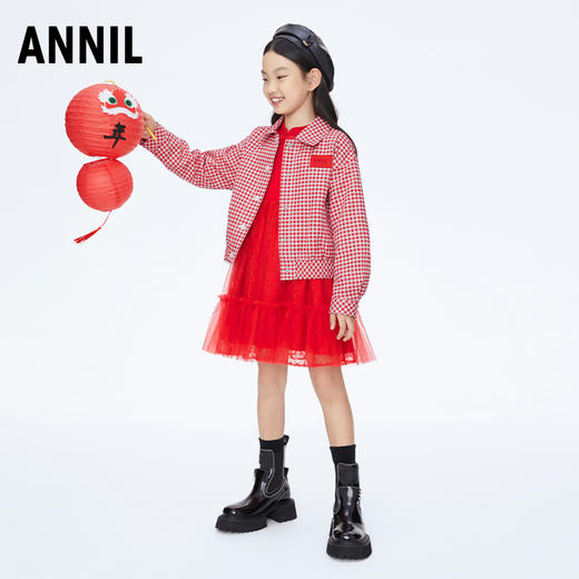 女童千鸟格外套新款安奈儿童装实体店同款AG415545 商品图2