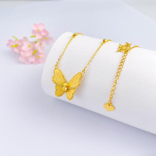 【限时克减150元】足金999 #九紫离火 (足金999字印)5G黄金调节间珠蝴蝶套链(5GTL00750)（预售产品下单后不退款不退货不换货不补差价） 商品图0