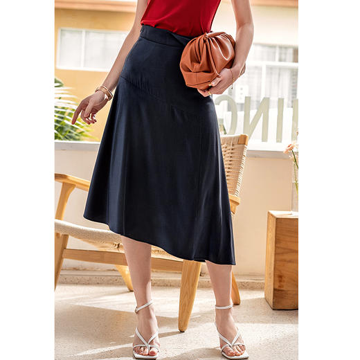 欧芮儿高腰显瘦半身裙女2021夏季新款百搭不规则中长款A字包臀裙 商品图2