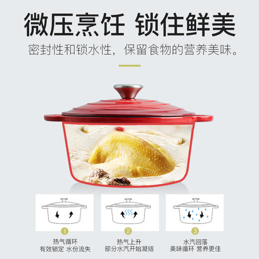 【传承百年工艺】SIRONI斯罗尼意大利铸铁珐琅锅22cm 微压锁水 一锅多用 焖/煮/炖/熬焗/炸 2.8L大容量 不挑炉具 商品图1