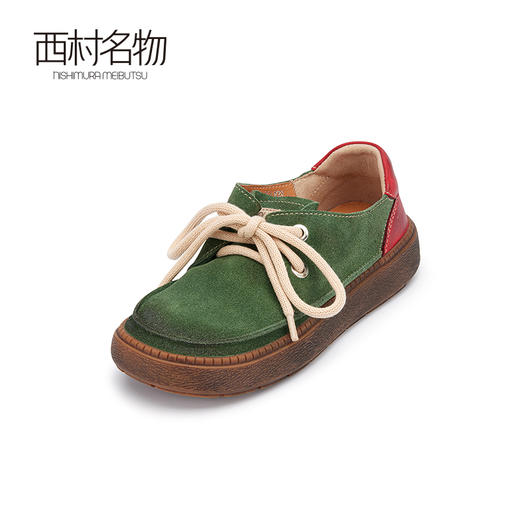 西村名物2024春季新品真皮柔软舒适复古做旧擦色休闲鞋女X24AM11541 商品图1