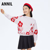 女童小红花长袖毛衣圆领新款安奈儿童装实体店同款AG414530 商品缩略图2