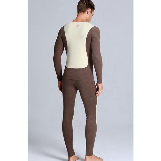 男士保暖套装玻尿酸加绒德绒无痕蚕丝圆领长袖保暖内衣套装 商品图2