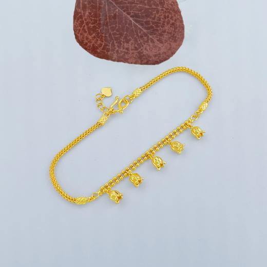 【限时克减150元】足金999.9 铃兰花吊饰AB链调节手链(AF050SL00033)（预售产品下单后不退款不退货不换货不补差价）（预售产品下单后不退款不退货不换货不补差价） 商品图1