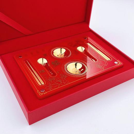 【限时克减150元】足金 #儿童/宝宝 金碗筷六件套宝宝满月六件套周岁礼富贵满堂摆件礼盒（配精美包装、NGTC国检证书）(ATBJ00007)（预售产品下单后不退款不退货不换货不补差价） 商品图3