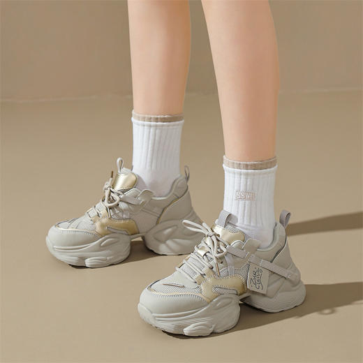 ZHR厚底运动鞋女2024春季新款时尚百搭休闲网面透气机能风老爹鞋 商品图1