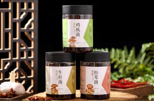 云南特产下饭菜香蕈鸡枞菌、香蕈松茸菌、香蕈牛肝菌 220g/瓶 商品图0