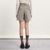 谜底格纹短裤女2024春季新款复古风百搭高腰纯棉直筒裤241MK0058 商品缩略图1