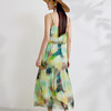 【度假系列】玳莎真丝印花吊带裙2024春装100%桑蚕丝乔其显瘦长裙  EA35002 商品缩略图3