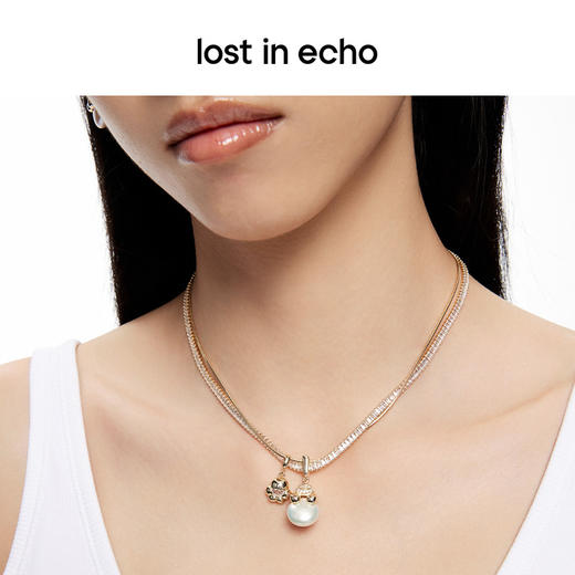 lost in echo原创设计师款Yetti雪怪滚雪球双层珍珠项链锁骨链女 商品图2