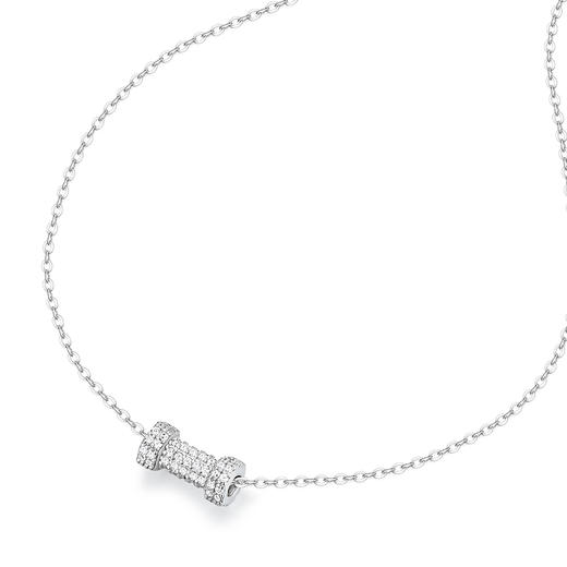 KADER卡蒂罗 小哑铃项链 925银趣味别致健身时尚设计锁骨链 运动潮流闪耀满锆配饰 闺蜜款礼盒装 商品图3